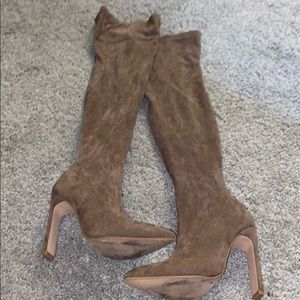 Forever21 tan suede thigh high heels